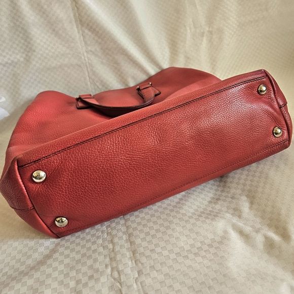 Vintage Gucci Red Leather Luxury Large Tote Handbag - Picture 10 of 16